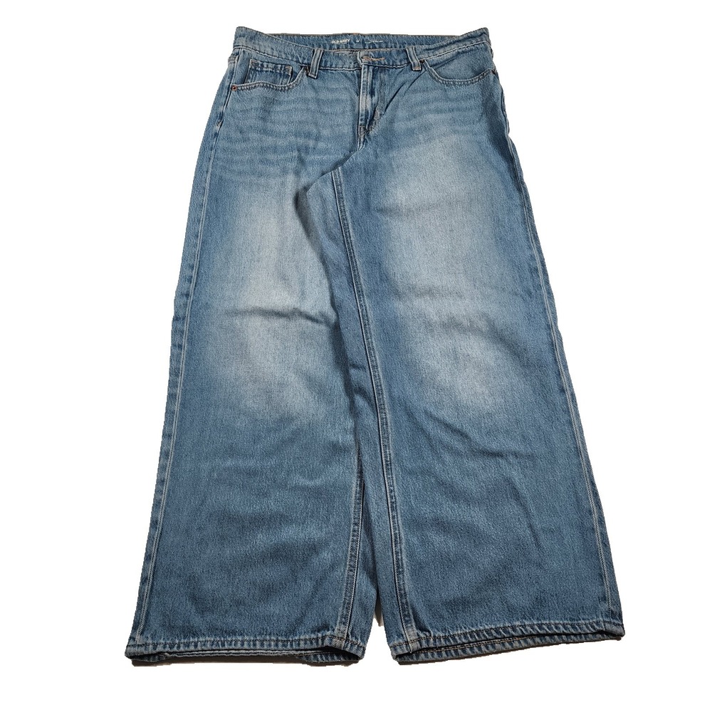 Old Navy Jeans Womens 12 W34 Drapey Denim Mid Rise Baggy Wide Leg Y2K Puddle